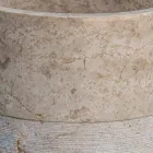 Lavabo de salle de bain sur pied en marbre finition ivoire de forme cylindrique - Cremino Viadurini