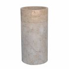 Lavabo de salle de bain sur pied en marbre finition ivoire de forme cylindrique - Cremino Viadurini