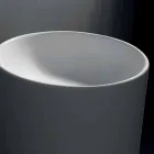 Lavabo de salle de bain sur pied en résine blanche de forme cylindrique - Libertine Viadurini