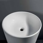 Lavabo de salle de bain sur pied en résine blanche de forme cylindrique - Libertine Viadurini