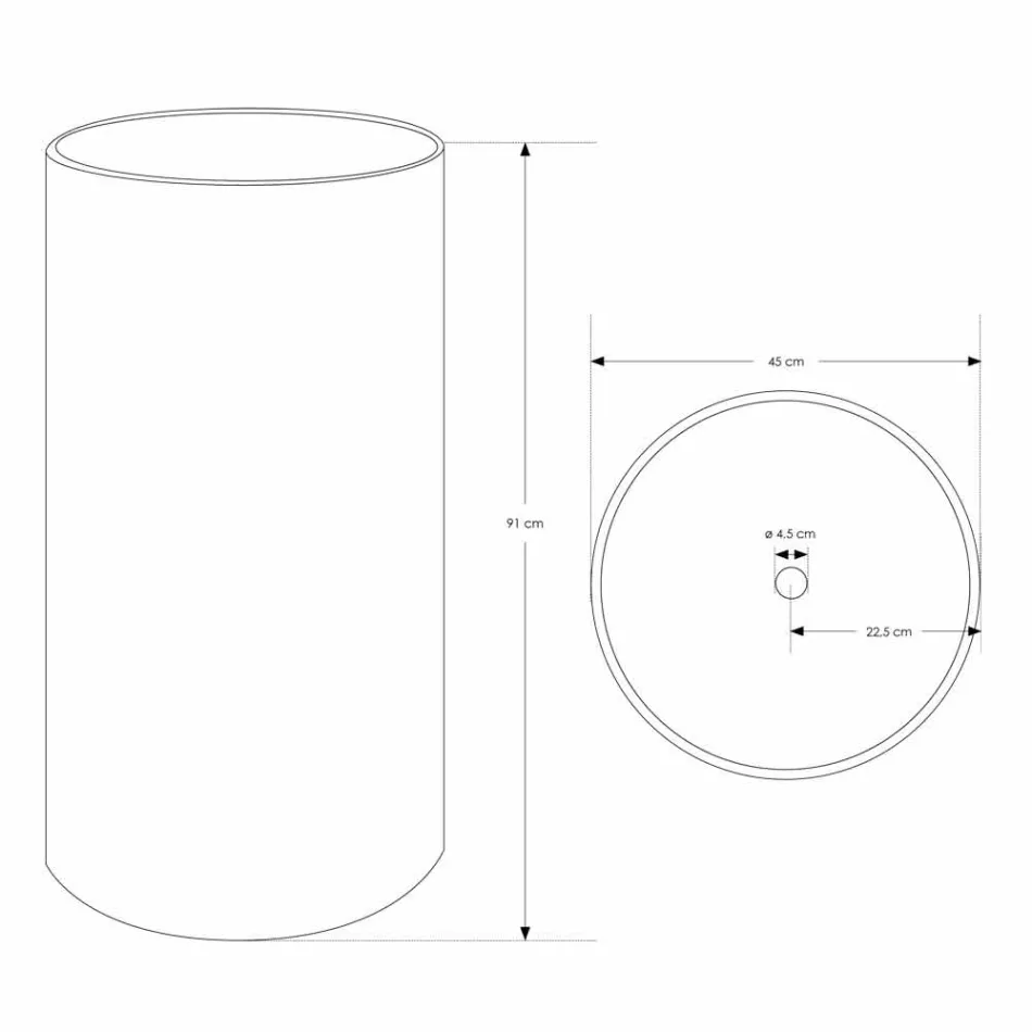 Lavabo de salle de bain sur pied en résine blanche de forme cylindrique - Libertine Viadurini