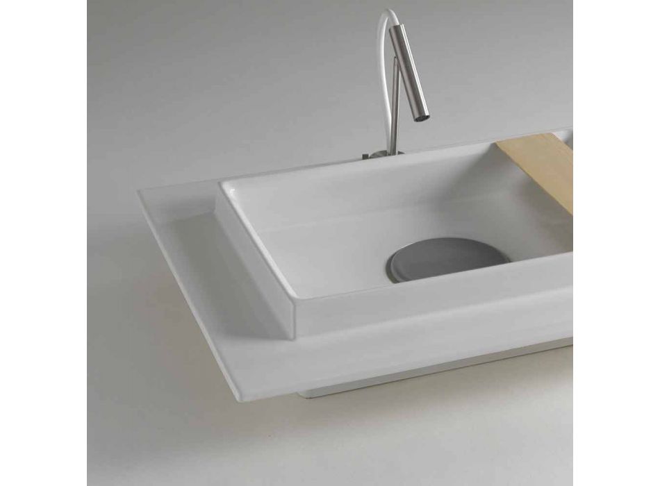 salle de bains bassin en céramique design moderne rectangulaire Fred Viadurini