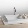 Lavabo sale de bains rectangulaire en céramique design moderne Fred