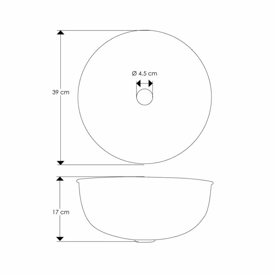 Vasque à poser ronde en laiton chromé martelé - Diamond Viadurini