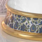 Lavabo semi-encastré en terre cuite et or fabriqué en Italie, Manilo Viadurini