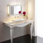 Lavabo semi-encastré en terre cuite et platine fabriqué en Italie, Guido Viadurini