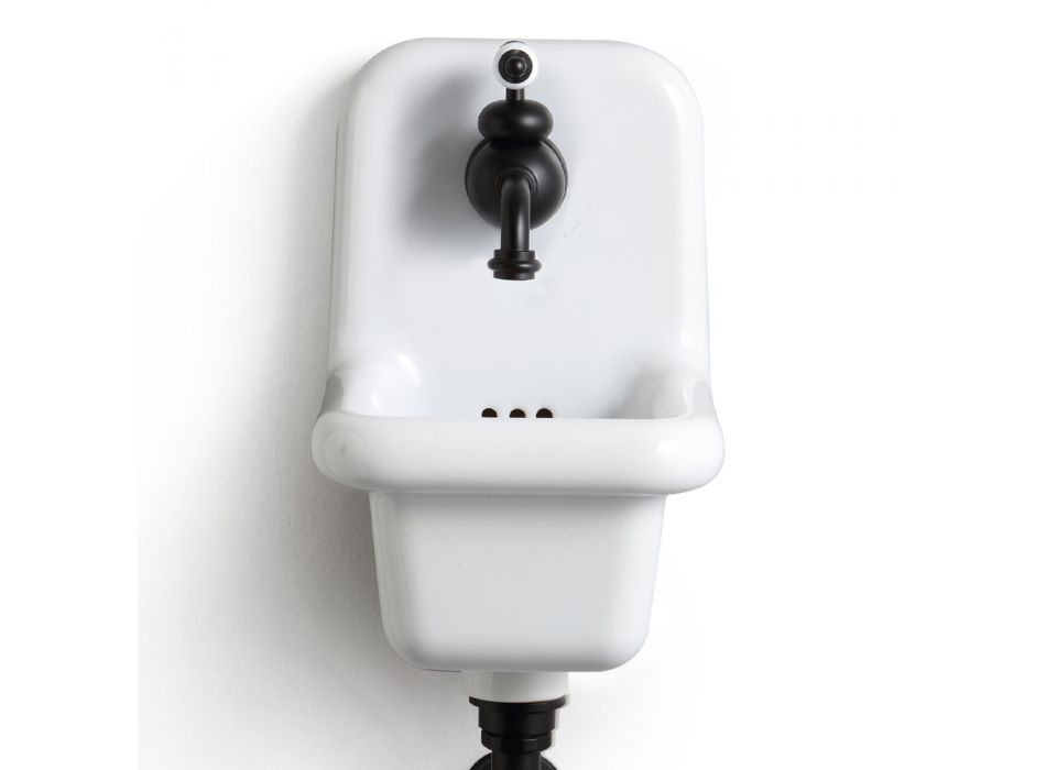 Lavabo de salle de bain suspendu au design moderne en céramique colorée 26 cm - Jordan Viadurini