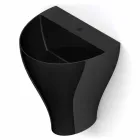 Lavabo de salle de bain moderne suspendu en céramique fabriqué en Italie, Fiorello Viadurini