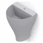 Lavabo de salle de bain moderne suspendu en céramique fabriqué en Italie, Fiorello Viadurini