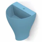 Lavabo de salle de bain moderne suspendu en céramique fabriqué en Italie, Fiorello Viadurini