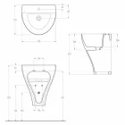 Lavabo de salle de bain moderne suspendu en céramique fabriqué en Italie, Fiorello Viadurini