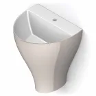 Lavabo de salle de bain moderne suspendu en céramique fabriqué en Italie, Fiorello Viadurini