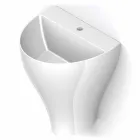 Lavabo de salle de bain moderne suspendu en céramique fabriqué en Italie, Fiorello Viadurini