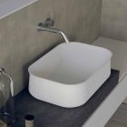 Lavabo de salle de bain rectangulaire blanc design moderne - Tulyp2 Viadurini