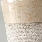 Lavabo design en pierre naturelle blanche Siro, pièce unique Viadurini