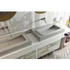 Lavabo central et plan de toilette design fabriqué en Italie Voghera Viadurini