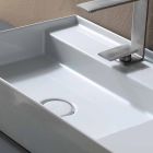 Plan de toilette en céramique design moderne fabriqué en Italie Soleil 65x40 cm Viadurini