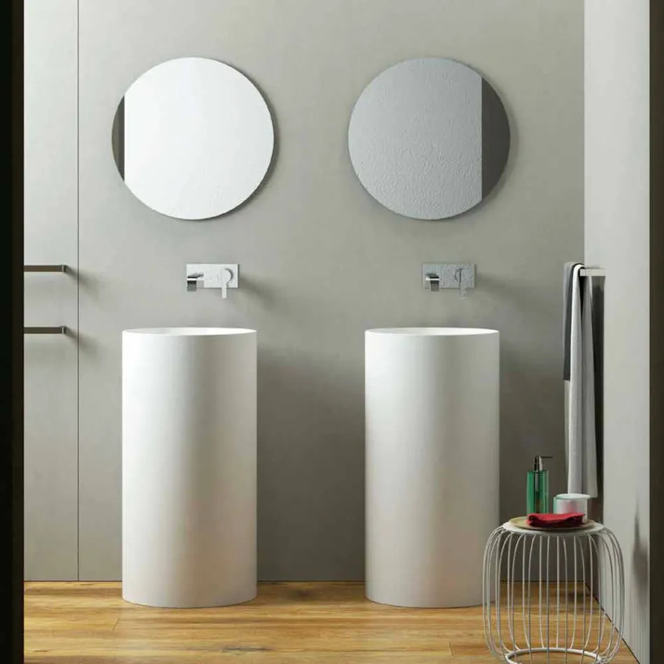 Lavabo à poser libre cylindrique fabriqué en Italie, Rumo Viadurini