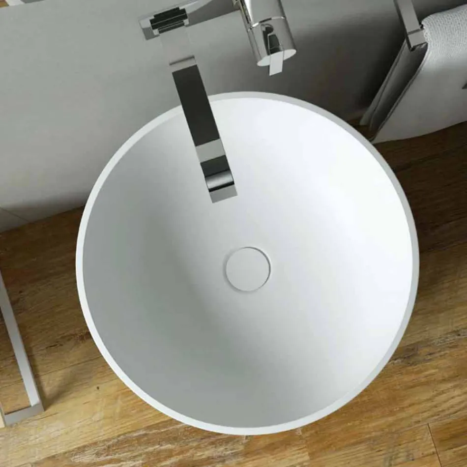 Lavabo à poser libre cylindrique fabriqué en Italie, Rumo Viadurini