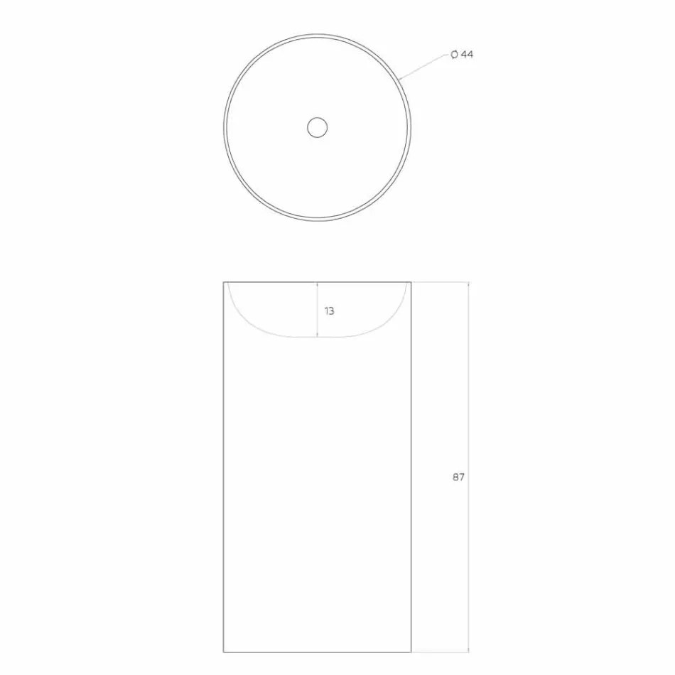 Lavabo à poser libre cylindrique fabriqué en Italie, Rumo Viadurini