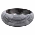 Lavabo à poser circulaire en marbre fait à la main, Bubbio Viadurini