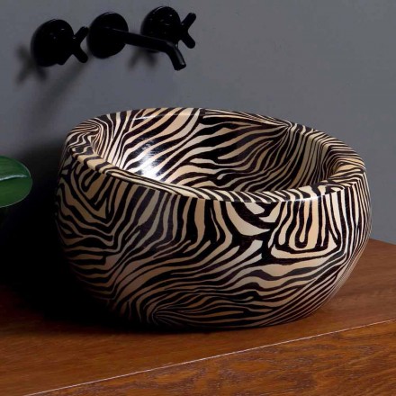 Lavabo à poser en céramique fabriqué en Italie par Elisa Viadurini