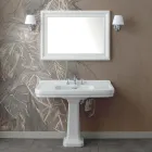 Lavabo Colonne Console en Céramique Blanche Fabriqué en Italie - Wollie Viadurini