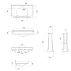 Lavabo Colonne Console en Céramique Blanche Fabriqué en Italie - Wollie Viadurini
