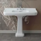 Lavabo Colonne Console en Céramique Blanche Fabriqué en Italie - Wollie Viadurini