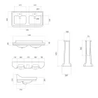 Lavabo Colonne Console en Céramique Double Vasque Made in Italy - Wollie Viadurini
