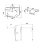 Lavabo console avec double vasque en céramique, Made in Italy Vintage - Paulina Viadurini