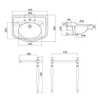 Lavabo console avec double vasque en céramique, Made in Italy Vintage - Paulina Viadurini