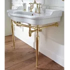Lavabo console avec double vasque en céramique, Made in Italy Vintage - Paulina Viadurini