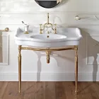 Lavabo console avec double vasque en céramique, Made in Italy Vintage - Paulina Viadurini