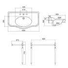 Lavabo console avec double vasque en céramique, Made in Italy Vintage - Paulina Viadurini