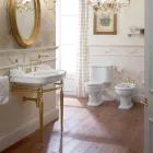 Lavabo console avec double vasque en céramique, Made in Italy Vintage - Paulina Viadurini