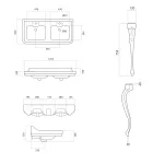Lavabo console en céramique blanche avec double vasque Made in Italy - Wollie Viadurini
