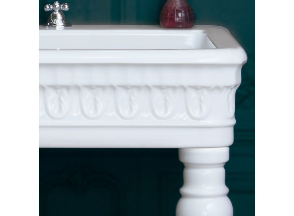 Lavabo console en céramique blanche Made in Italy Design classique - Areta Viadurini