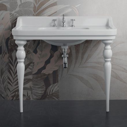 Lavabo console en céramique blanche Made in Italy Style classique - Wollie Viadurini