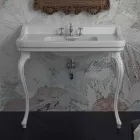 Console de lavabo en céramique blanche de conception italienne classique, Swami Viadurini