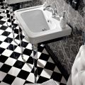 Console de lavabo 65 cm en céramique avec pieds en métal, style vintage - Marwa
