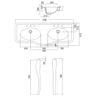 Lavabo console vintage avec double vasque et pieds en céramique fabriqué en Italie - Paulina Viadurini