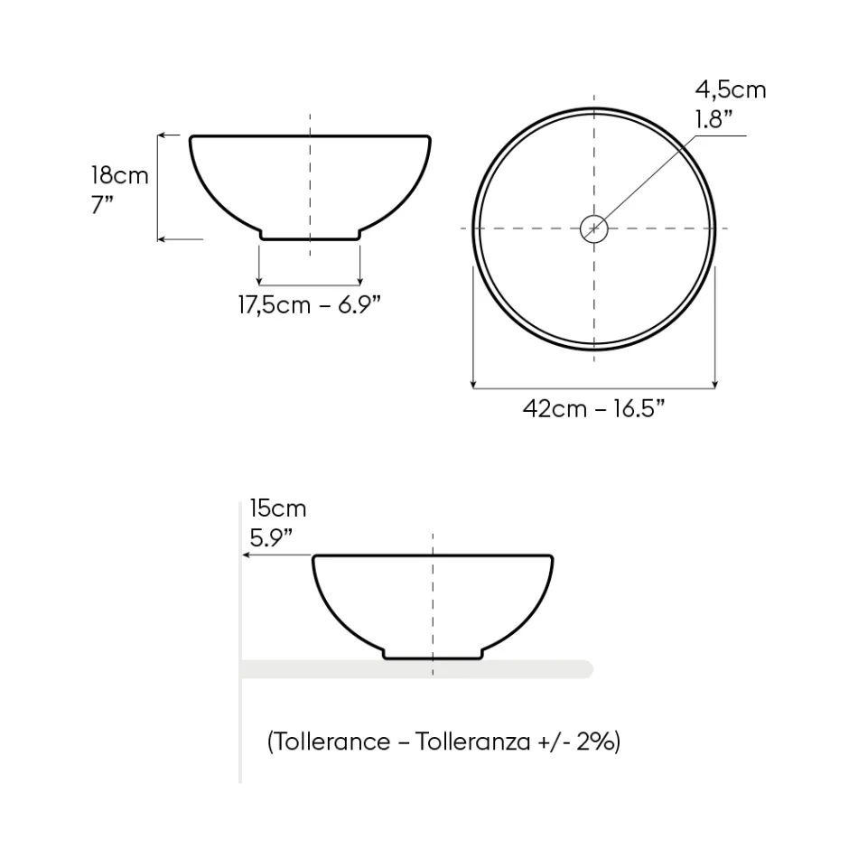Évier de comptoir en argile Raku avec finition cristalline bleu persan - Fresco Viadurini