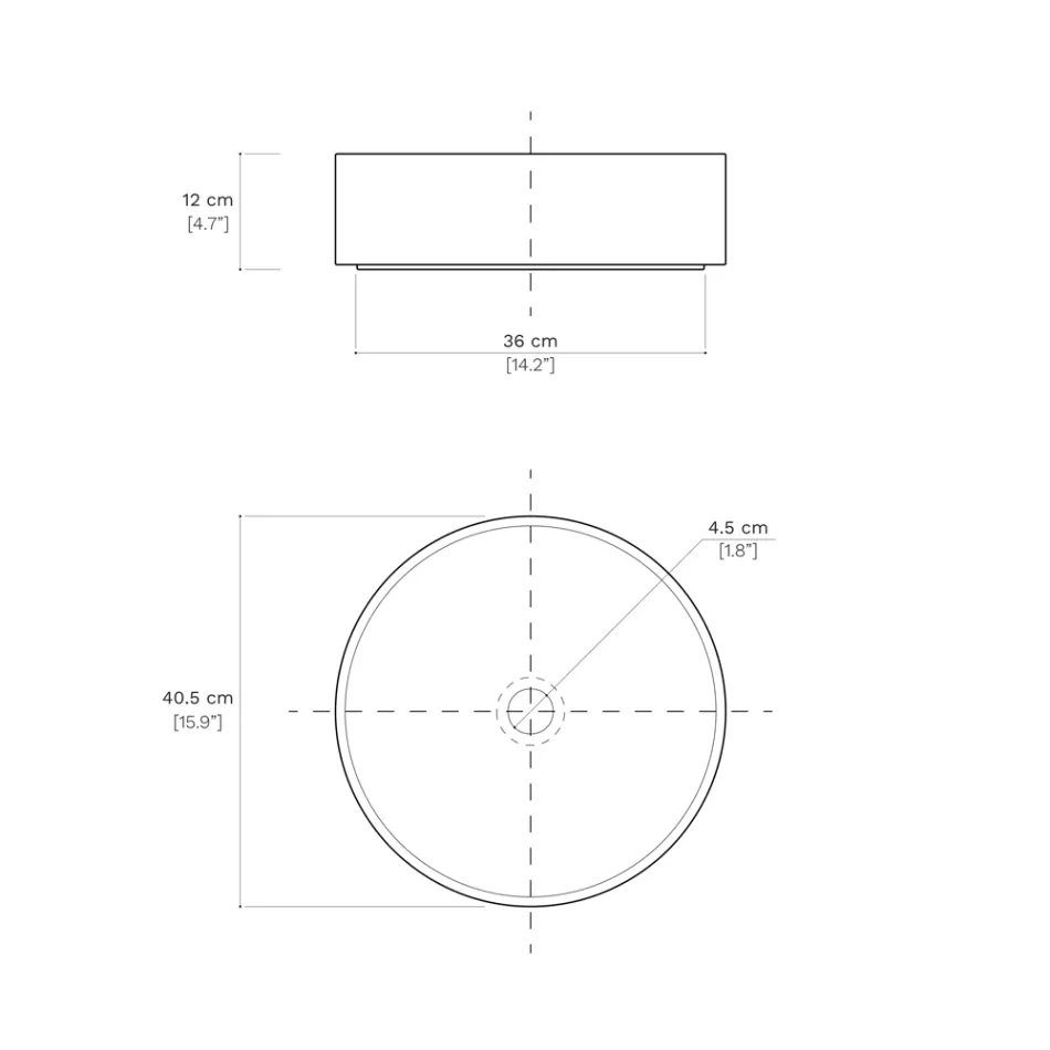 Lavabo à poser pour la salle de bain en grès cérame Made in Italy - Enveloppe Viadurini