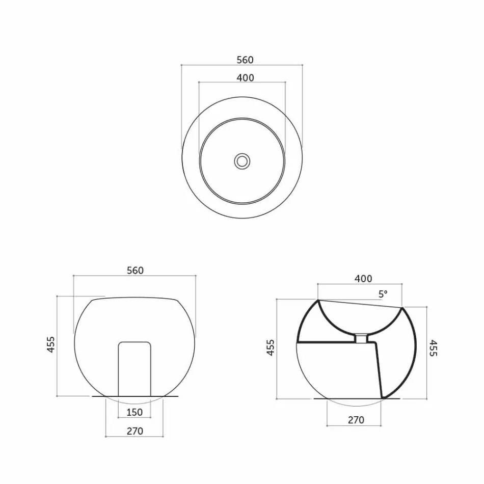 Vasque à poser en forme de boule en carreaux de céramique colorés Viadurini