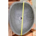 Lavabo à poser Artisan en pierre naturelle de rivière moderne - Aurea Viadurini