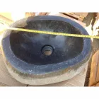 Lavabo à poser Artisan en pierre naturelle de rivière moderne - Aurea Viadurini