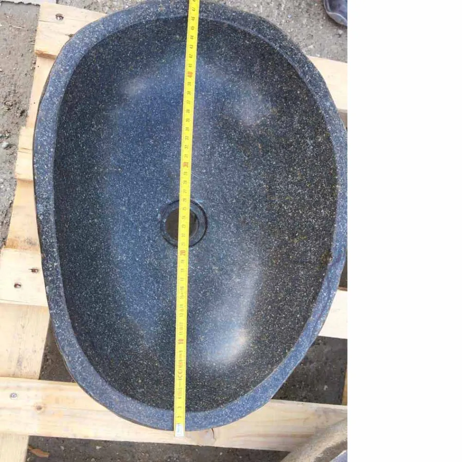 Lavabo à poser Artisan en pierre naturelle de rivière moderne - Aurea Viadurini