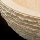 Lavabo blanc soutien de la pierre naturelle Finn, une seule pièce Viadurini