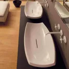 Lavabo en céramique blanche avec un design moderne fabriqué en Italie Laura Viadurini